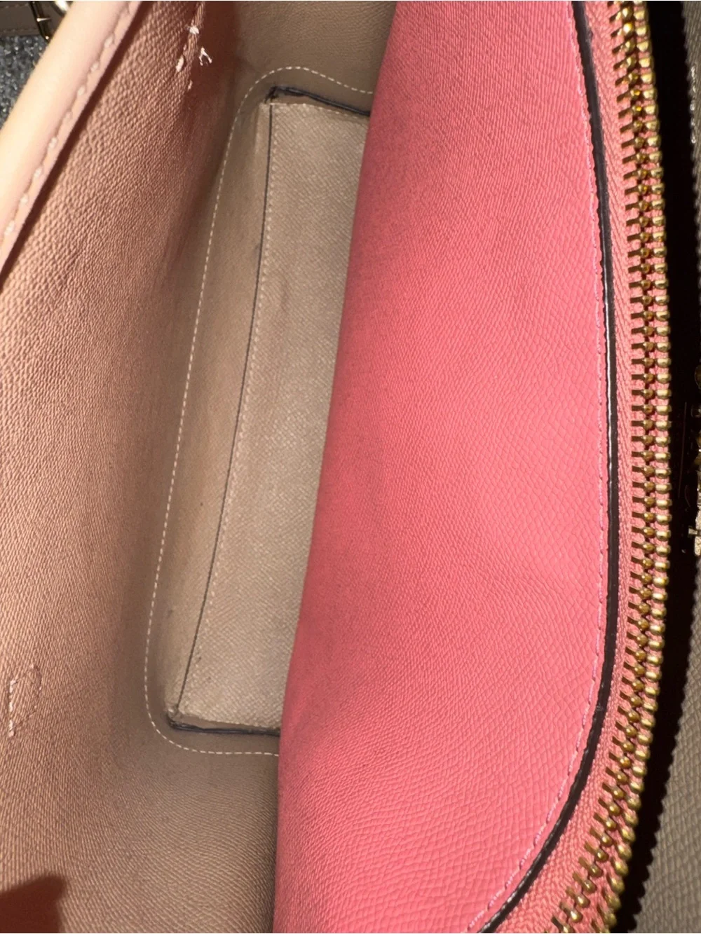 COACH Heritage Signature Horse Stripe Tote Pink & Beige